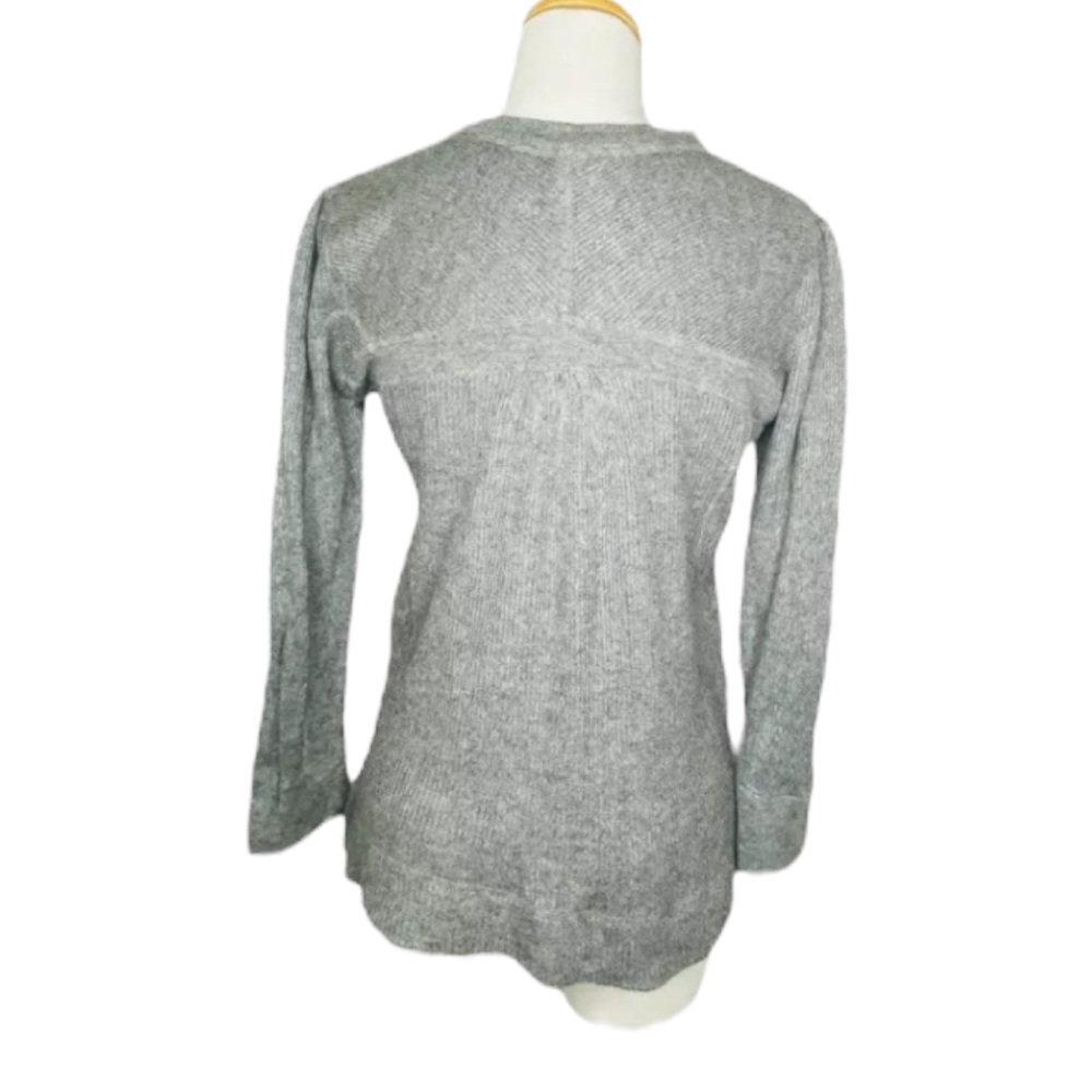 Aqua Womens Gray Cashmere Silk Blend Crewneck Sweater Soft Cozy Gray Size M - Picture 3 of 14